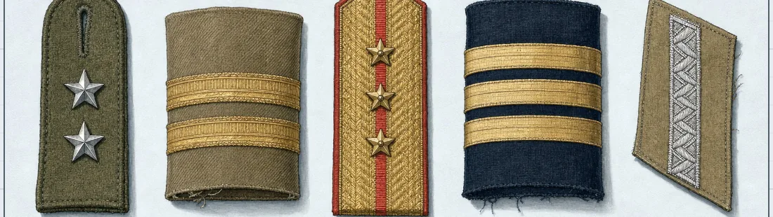 Shoulder loop and cuff lace insignia specimens